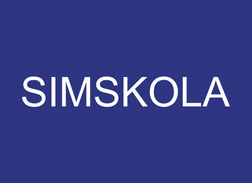 Skylt Text. Simskola