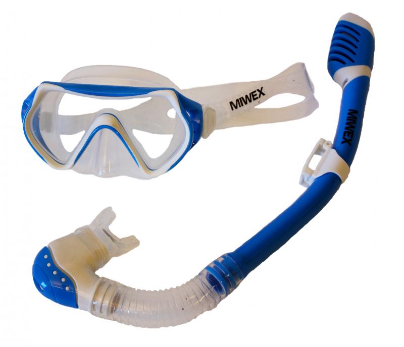 Cyklop med snorkel, Barn Miwex transparent/blå, transparant/gul