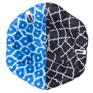 Snygg, mjuk och skön kattdyn till kattsäng. Mönstrad och tvåfärgad i blått och svart.