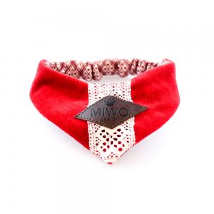 Miwo® Kila Jul Scarf Röd Sammet med Spets