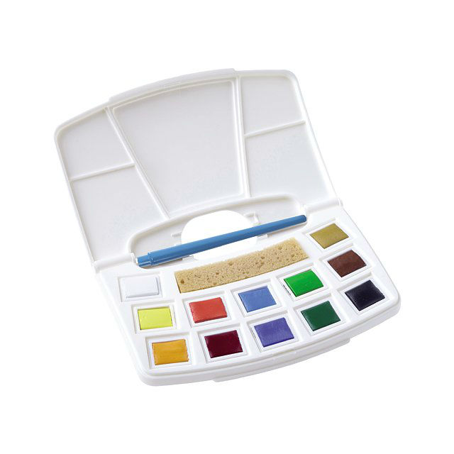 Akvarellfärg box 12p inkl pensel