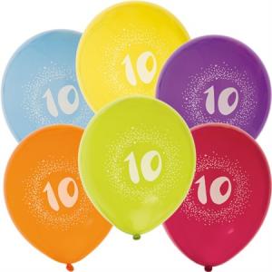 Ballonger med siffror 6pack 1-10år