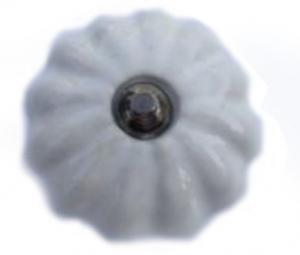 Beslag Knopp vit-silver