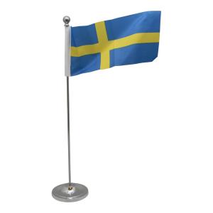 Bordsflagga metall Sverige H37cm