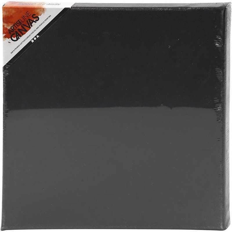 Canvas målarduk svart 30x30x2cm