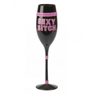 Champagneglas strass sexy bitch