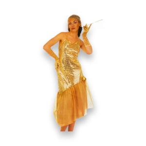 Charlestone klänning Guldpaljetter