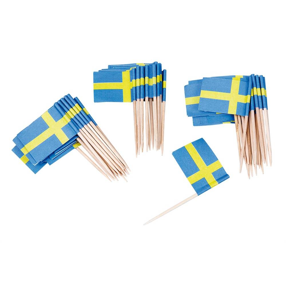 Cocktailflaggor Sverige 50pack