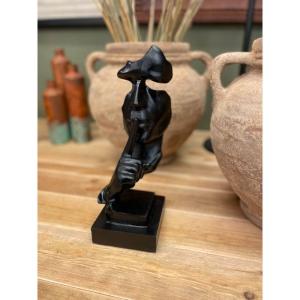 Dekoration Tyst man silent Svart H31cm