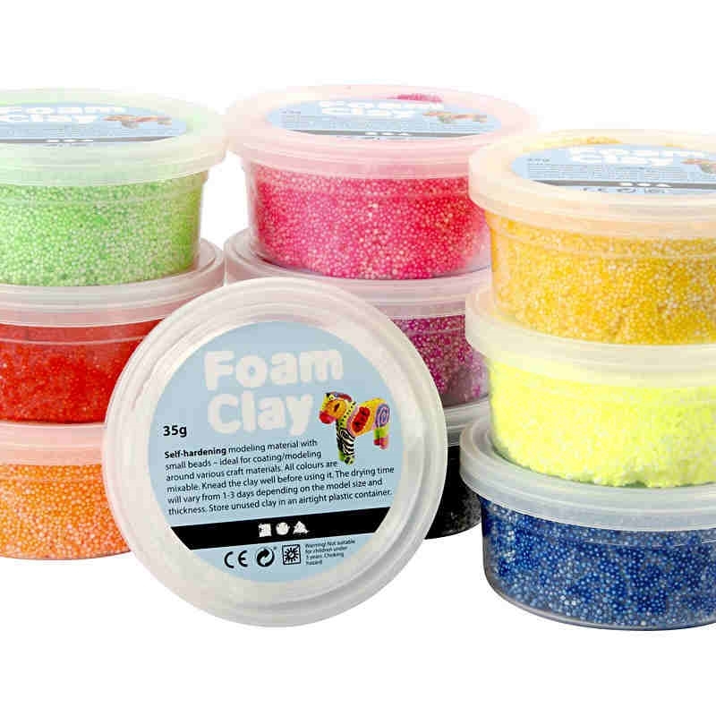 Självhärdande lera Foam Clay 10färger x 35gr Pris 179