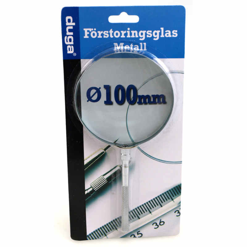 Förstoringsglas metall 10cm diam