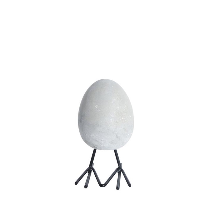 Ägg stående cement med fötter H10cm
