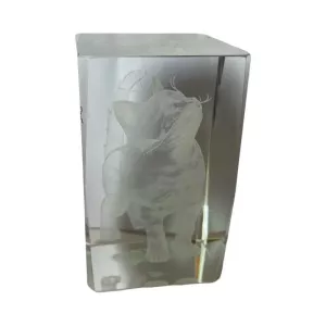 Glasblock 3D Katt 80x48mm