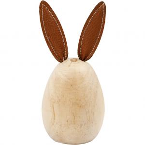 Hare i trä med öron H13cm