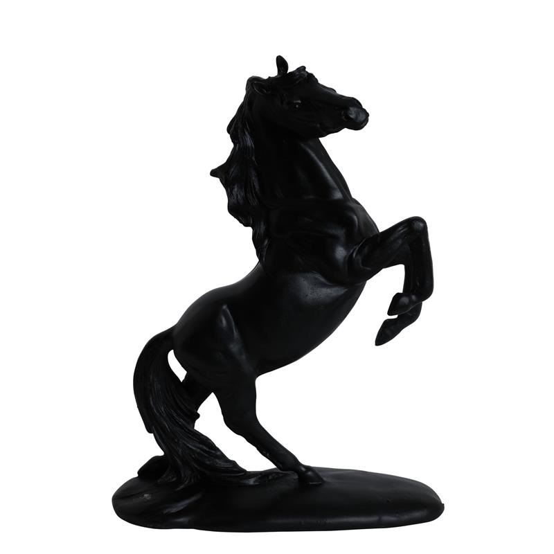 Häst svart stegrande H30cm
