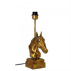 Lampfot Dante XL Guld Häst H42cm
