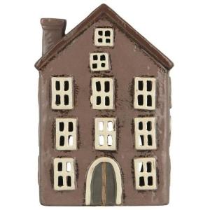 Ljuslykta Hus Nyhavn Brunt tak H17cm