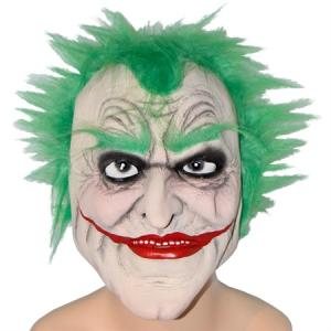 Mask latex skräck clown Grönt hår