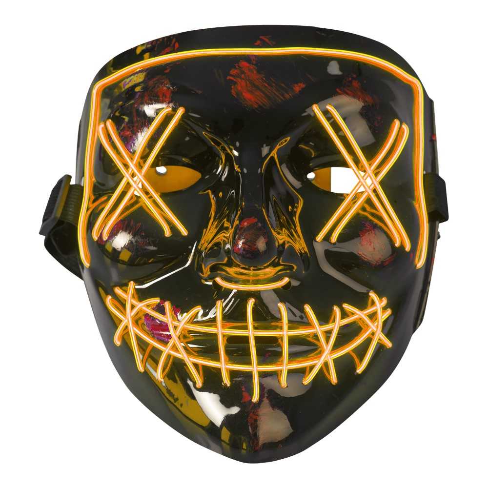 Mask plast med Orange LED tråd som lyser
