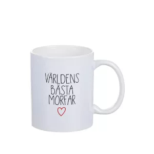 Mugg med text Världens bästa Morfar 10cm