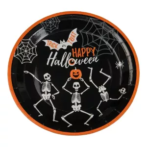 Papperstallrikar 8pack halloween skelett