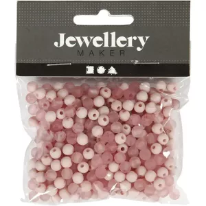 rosa pärlor för smyckestillverkning