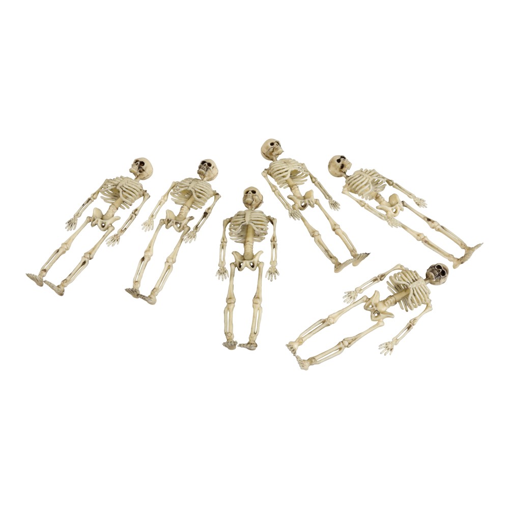 Skelett dekoration 15cm 6pack