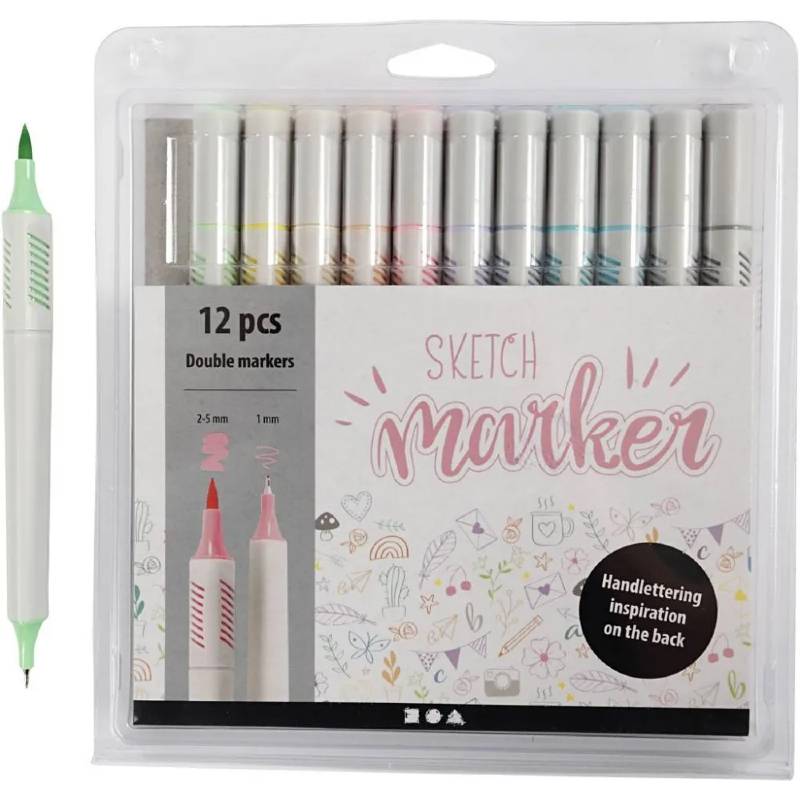 Sketch marker pastell spets 1+2 12pack