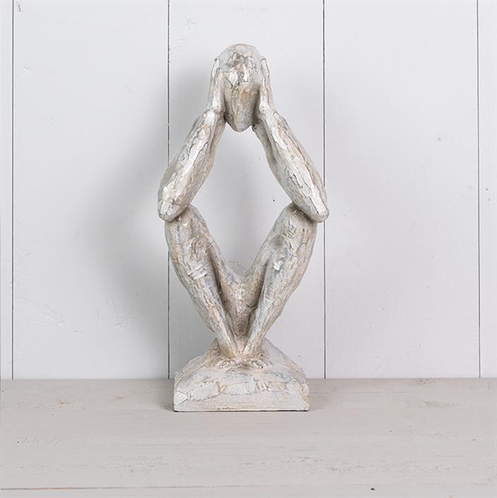 Skulptur sittande filosof H31cm