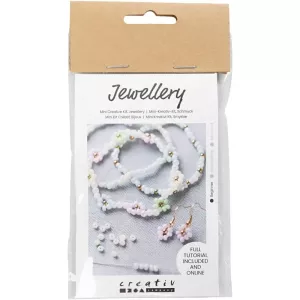 Smyckeset Elastiskt armband & örhänge blommor