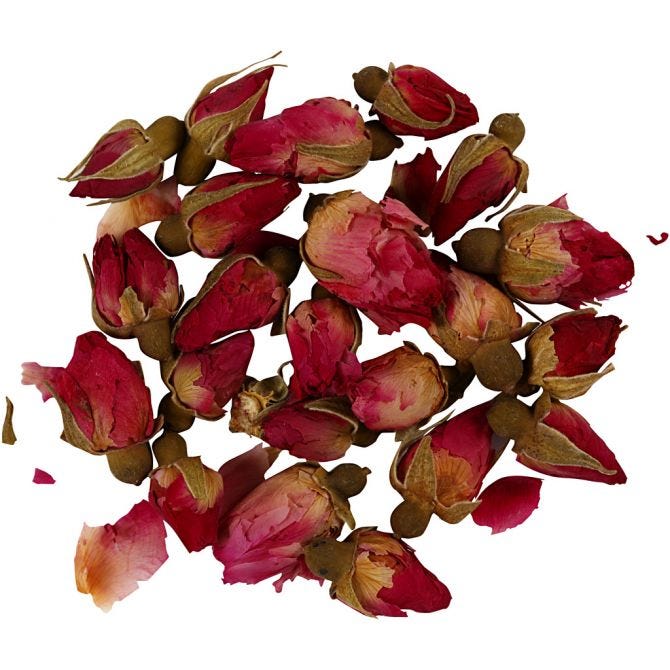 Torkade blommor mörkrosa, Rosenknopp