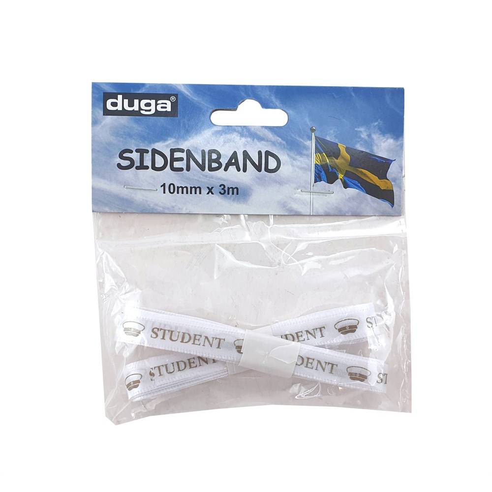 Tygband med student text 10mm x 3meter