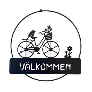 Väggdekoration Välkommen rund med cykel D30cm