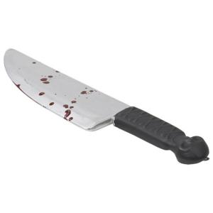 Vapen Kniv i plast med blodstänk