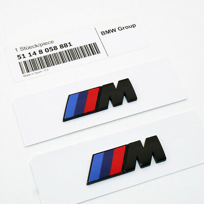 BMW M logo emblem i svart black till bilens bagagelucka BMW M logo emblem till grillen. Grillemblem finns i svart