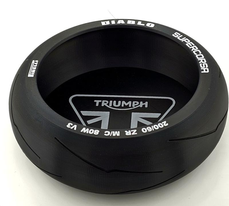 Triumph-logotyp förvaringsbox i form av däck