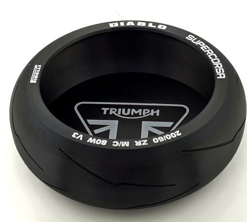 Triumph-logotyp förvaringsbox i form av däck