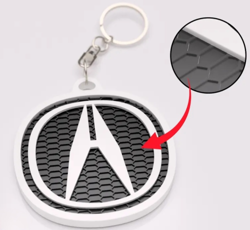 Acura nyckelring nyckelhänge rund 3d