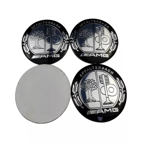 Affalterbath amg hjulnav emblem svart silver