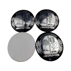 Affalterbath amg hjulnav emblem svart silver