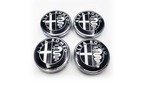 alfa romeo logo centrumkåpor i svart färg