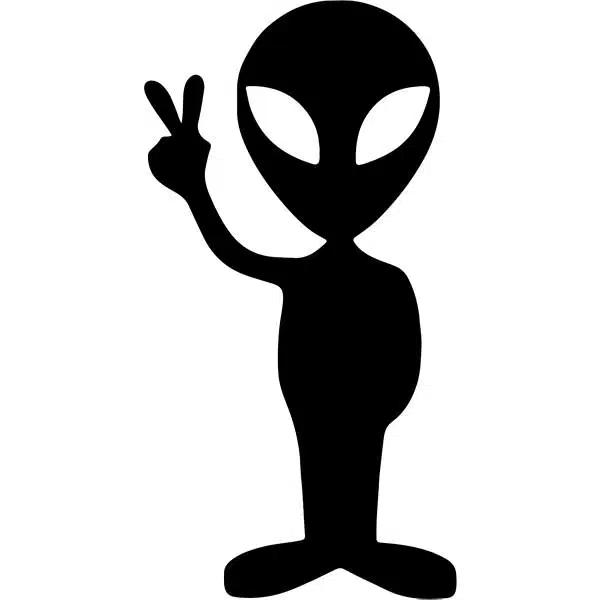 Alien peace rolig dekal dekaler 2st sticker