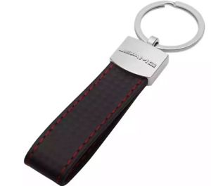 amg logo läder nyckelring