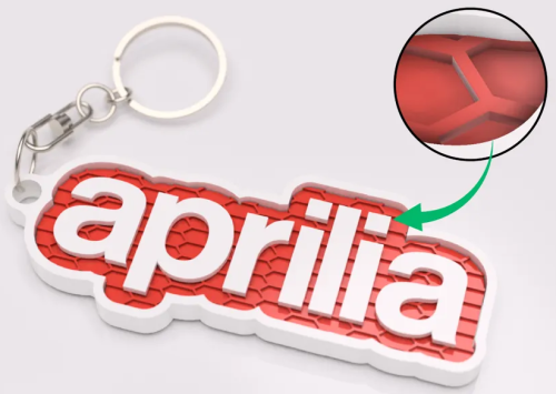 Aprilia logo nyckelring nyckelhänge 3D
