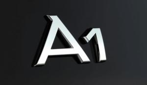 Audi A1 logo emblem till bilen i silver färg