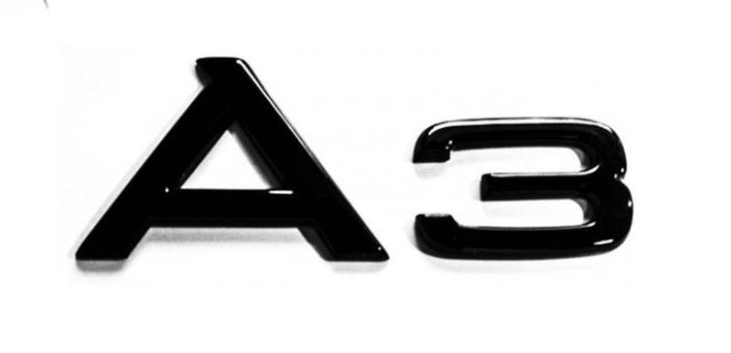 Audi A3 logo emblem till bilen i svart och krom färg