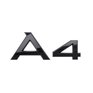 A4 logo emblem till bilen i svart, silver