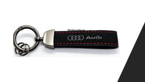 Audi logo lyxig alcantara nyckelring nyckelstrap