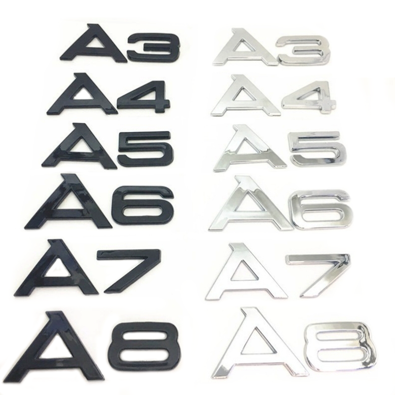 Audi A1, A2, A3, A4, A5, A6, A7 emblem modellbeteckning