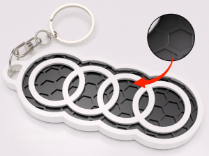 Audi logo nyckelring nyckelhänge 3d